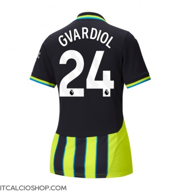 Manchester City Josko Gvardiol #24 Seconda Maglia Femmina 2024-25 Manica Corta